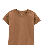 Baby 2-Piece Short-Sleeve Tee & Striped Shortall Set - Brown, image 3 of 5 slides