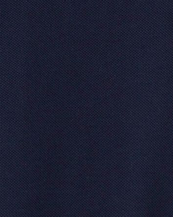 Girls Pique Cotton Uniform Polo - Navy, 