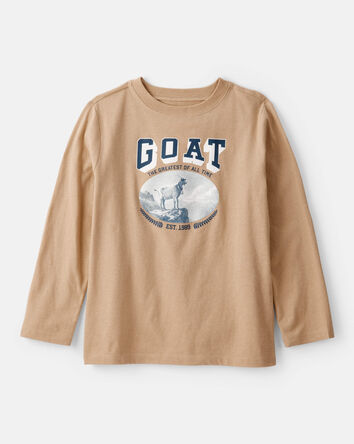 Boys GOAT Long-Sleeve Graphic Tee - Brown, 