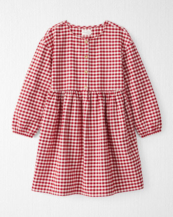 Girls Organic Cotton Flannel Dress, 