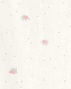 Baby Girl 2-Pack 2-Way Zip Cotton Sleep & Play Pajamas - White/Pink, image 3 of 4 slides