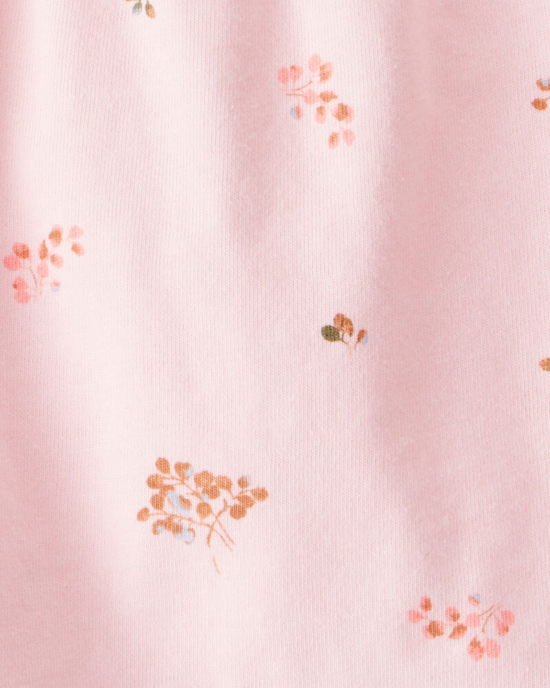 Baby Girl 2-Piece Floral Graphic Tee & Cotton Skort Set - Pink/Brown, image 5 of 10 slides
