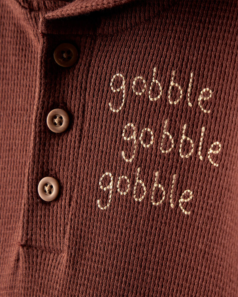 Baby Turkey Long-Sleeve Hooded Jumpsuit - Brown, image 3 of 5 slides