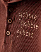 Baby Turkey Long-Sleeve Hooded Jumpsuit - Brown, image 3 of 5 slides