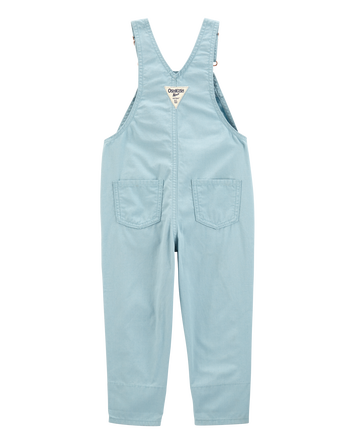 Toddler Floral Canvas Overalls - Blue, 
