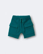 Toddler Boy French Terry Cargo Shorts - Green, image 2 of 6 slides