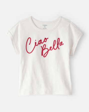 Girls Ciao Bella Short-Sleeve Graphic Tee - Cream, 