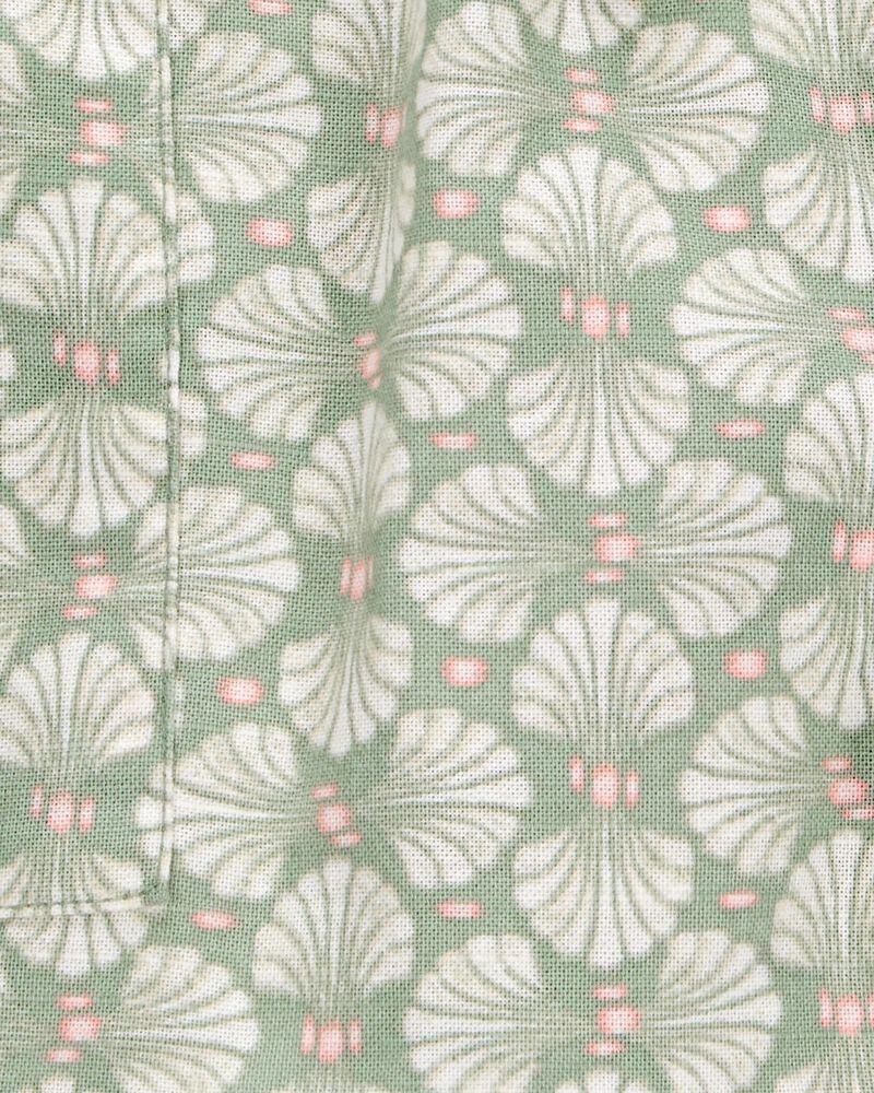 Toddler Tropical Print Drawstring Shorts - Green, image 6 of 7 slides