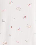 Toddler Girl Painting & Coloring Print PurelySoft Long-Sleeve 2-Piece Pajamas - Ivory, image 3 of 5 slides