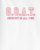 Girls 2-Piece G.O.A.T Graphic Tee & Knit Active Flared Pants Set - Black/Ivory, image 3 of 7 slides