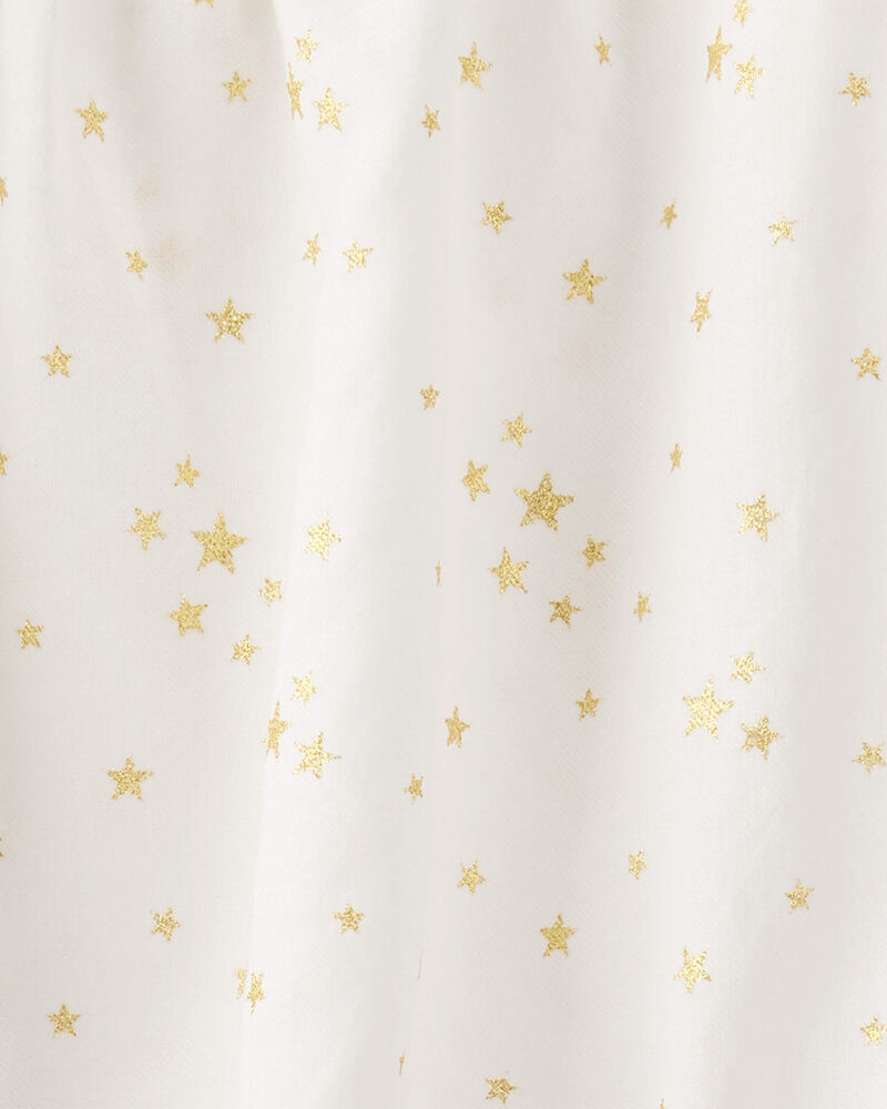 Baby Girl Star Print Cotton Long-Sleeve Fashion Bodysuit - White, image 2 of 3 slides