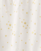 Baby Girl Star Print Cotton Long-Sleeve Fashion Bodysuit - White, image 2 of 3 slides