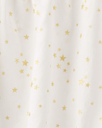 Baby Girl Star Print Cotton Long-Sleeve Fashion Bodysuit - White, 