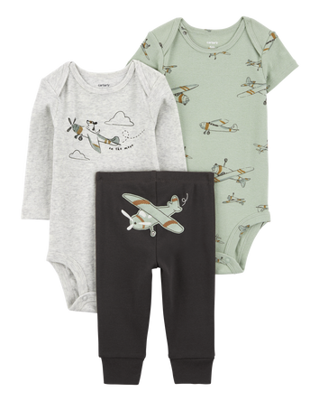 Baby 3-Piece Airplane Little Outfit Set, 