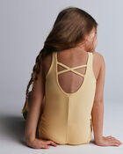 Toddler Girl Scalloped One-Piece Swimsuit in Sun Print - Yellow, image 4 of 6 slides