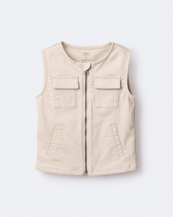 Toddler Zip-Up Vest - Khaki, 