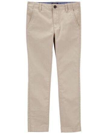 Boys Husky Fit Stretch Chino Pants - Khaki, 