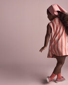 Toddler Girl Striped Pocket Dress - Orange, image 5 of 6 slides