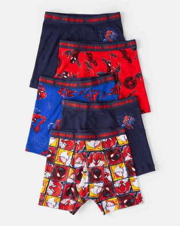 Boys 5-Pack &copy;Marvel Spider-Man Boxer Brief Underwear - Navy/Blue/Red, 