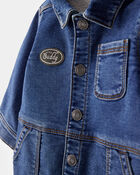 Baby Little Buddy Snap-Up Denim Jumpsuit - Blue, image 3 of 5 slides