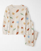 Toddler Organic Cotton Pajamas in Autumn Leaves Print, image 1 of 4 slides