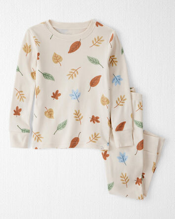 Toddler Organic Cotton Pajamas in Autumn Leaves Print, 