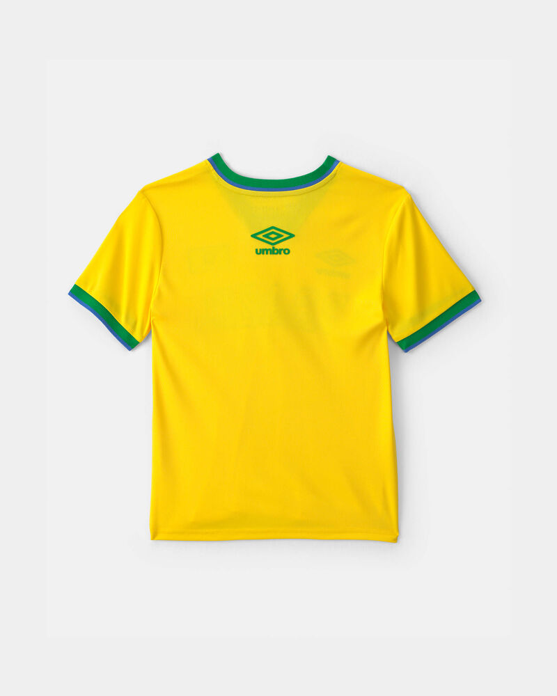 Kids Umbro Brazil Soccer Jersey - Yellow/Green, image 2 of 3 slides