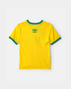 Kids Umbro Brazil Soccer Jersey - Yellow/Green, image 2 of 3 slides