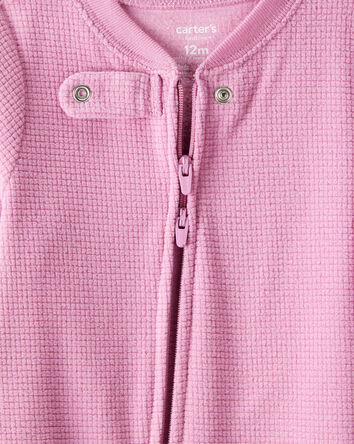 Baby Girl Fleece Loose Fit 1-Piece Pajamas-Pink, 