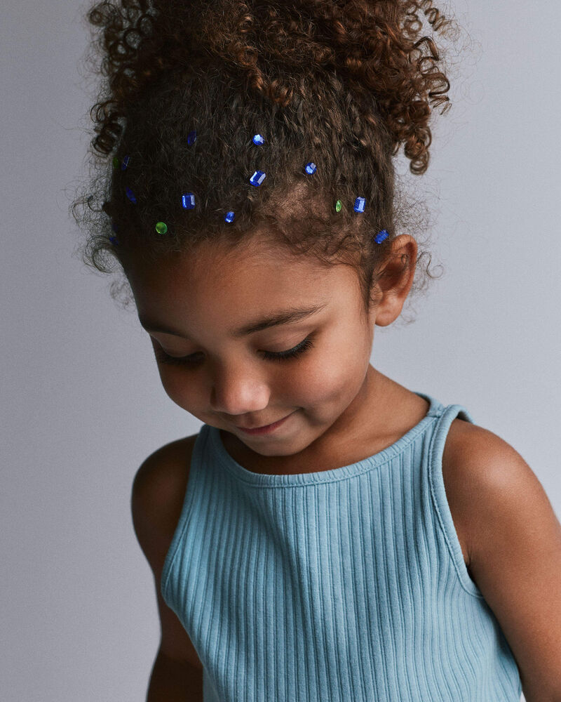 Toddler Girl Ribbed Playtime Tank Top - Pale Blue, image 3 of 5 slides