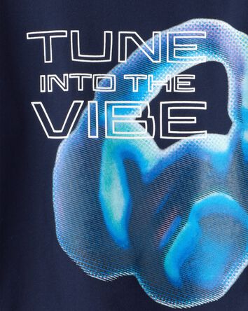 Boys Head Phones Long-Sleeve Graphic Tee - Blue, 