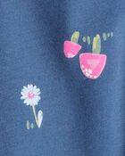 Baby Girl 2-Piece Floral Blue Top & Stretch Leggings Set - Blue, image 7 of 7 slides
