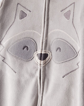 Toddler Boy Raccoon DreamPlush Long-Sleeve Snug Fit 1-Piece Pajamas - Grey, 