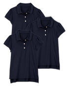 Kid 3-Pack Active Uniform Polo Shirts in Moisture Wicking BeCool&trade; Fabric - Navy, image 1 of 3 slides