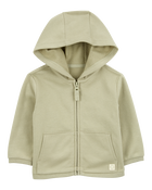 Baby Boy Zip-Up French Terry Hoodie - Green, image 1 of 3 slides