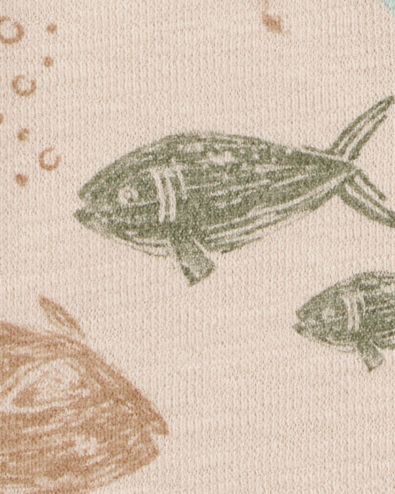 Baby 2-Piece Sea Print Button-Down Shirt & Pull-On Shorts Set, image 3 of 6 slides