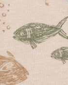 Baby 2-Piece Sea Print Button-Down Shirt & Pull-On Shorts Set, image 3 of 6 slides