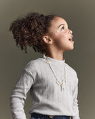 Toddler Girl Mock Neck Long-Sleeve Top - Heather Grey, image 4 of 6 slides