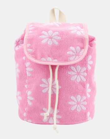 Girls Flower French Terry Mini Backpack - Pink, 