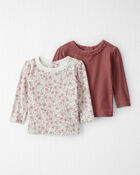 Baby Girl 2-Pack Organic Cotton Ribbed Tees, image 1 of 5 slides