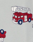 Baby 4-Pack Long-Sleeve Firetruck Bodysuits, image 4 of 7 slides