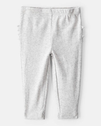 Baby 2-Pack Ruffle-Detail Cotton Pants - Grey/Pink, 