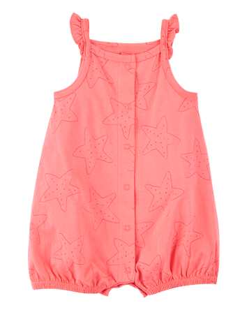 Baby Starfish Snap-Up Cotton Romper, 