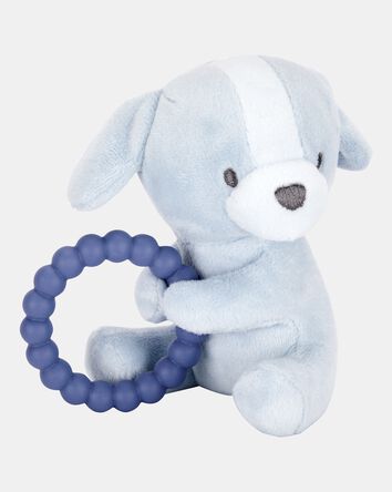 Baby Puppy Plush With Teether - Blue, 