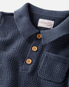 Toddler Organic Cotton Sweater Knit Polo Shirt, image 2 of 4 slides