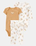 Baby Girl 3-Piece Floral Little Character Set&reg; - Gold/White, image 1 of 5 slides