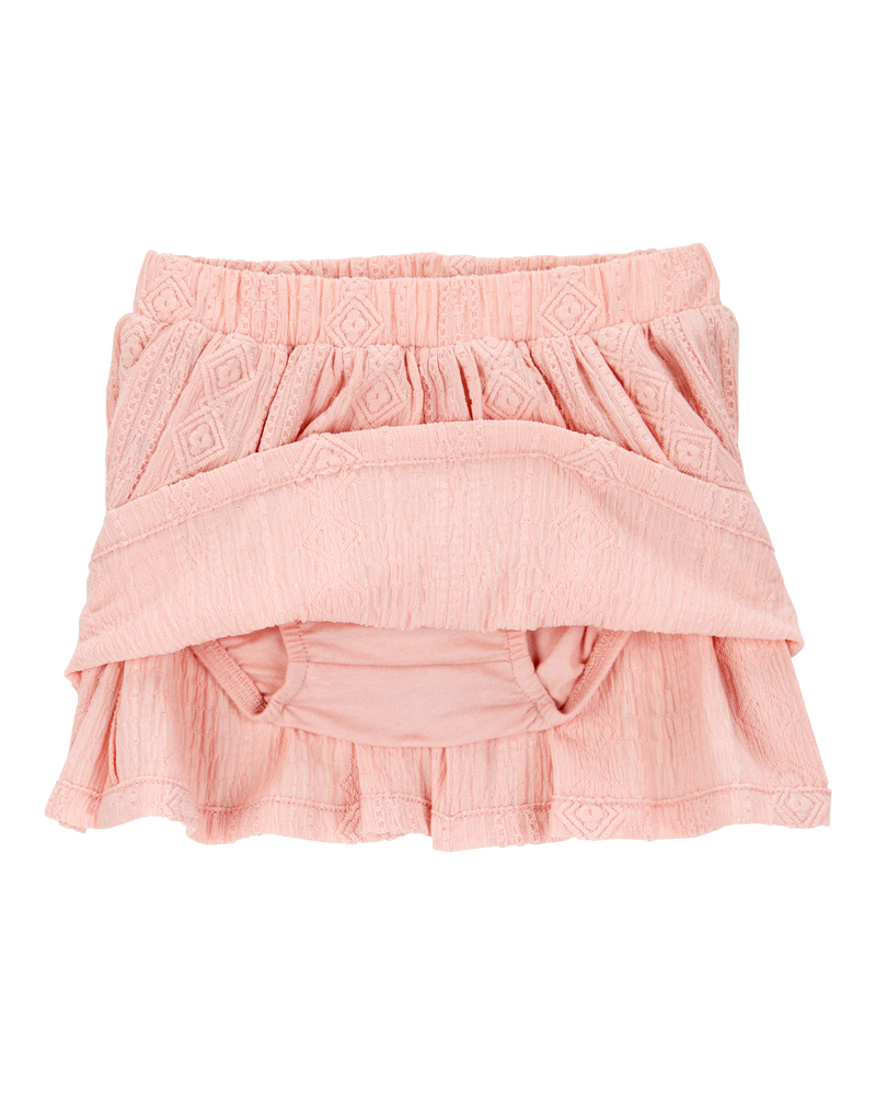 Baby 2-Piece Butterfly Short-Sleeve Top & Crochet Skort Set - Pink/Ivory, image 6 of 7 slides