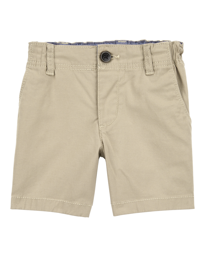 Toddler Boy Stretch Chino Shorts - Khaki, image 1 of 4 slides
