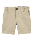 Toddler Boy Stretch Chino Shorts - Khaki, image 1 of 4 slides