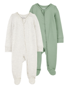Baby 2-Pack Zip-Up PurelySoft Sleep & Play Pajamas, image 1 of 9 slides